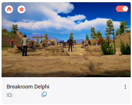 A Breakroom Delphi Region card. An orange star icon in the topmost left corner indicates that this is a Featured Region.